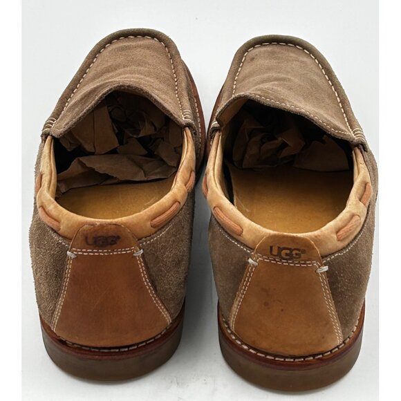 UGG Loafers Mens Size 9 Brwn Suede Shearling Slip-On Comfort Shoes Core Wardrobe - Picture 2 of 10